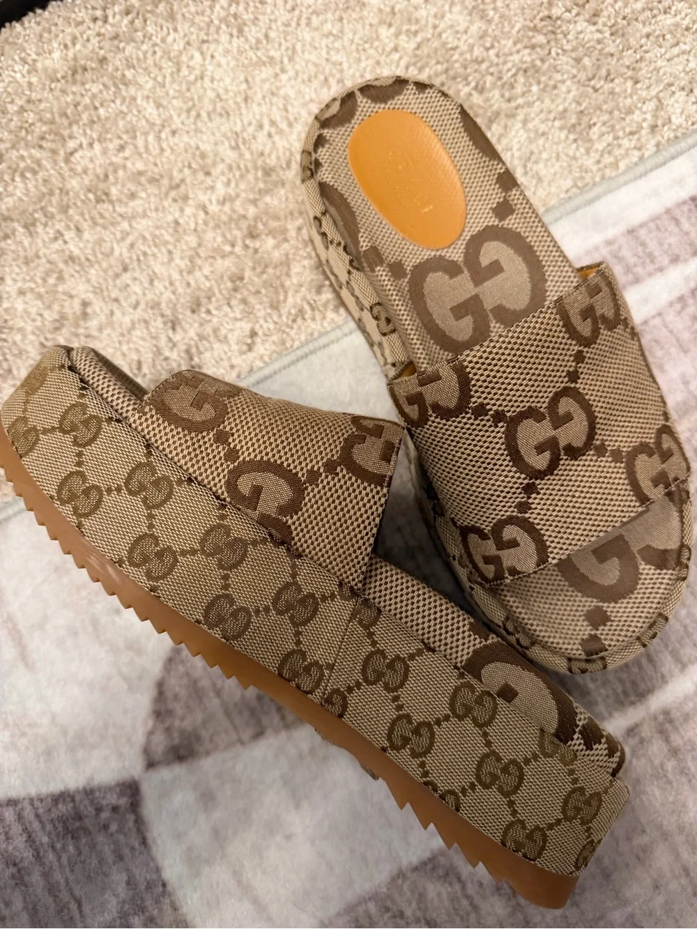 Gucci GG Canvas Platform Slide Sandals